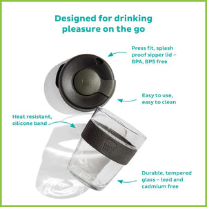 KeepCup Brew - Glass Reusable Cup - MEDIUM - 340ml (12oz)