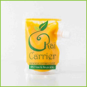 300ml Kai Carrier food pouch holding soup.
