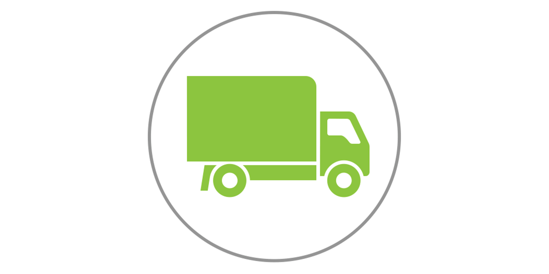 A small green icon of a delivery truck.