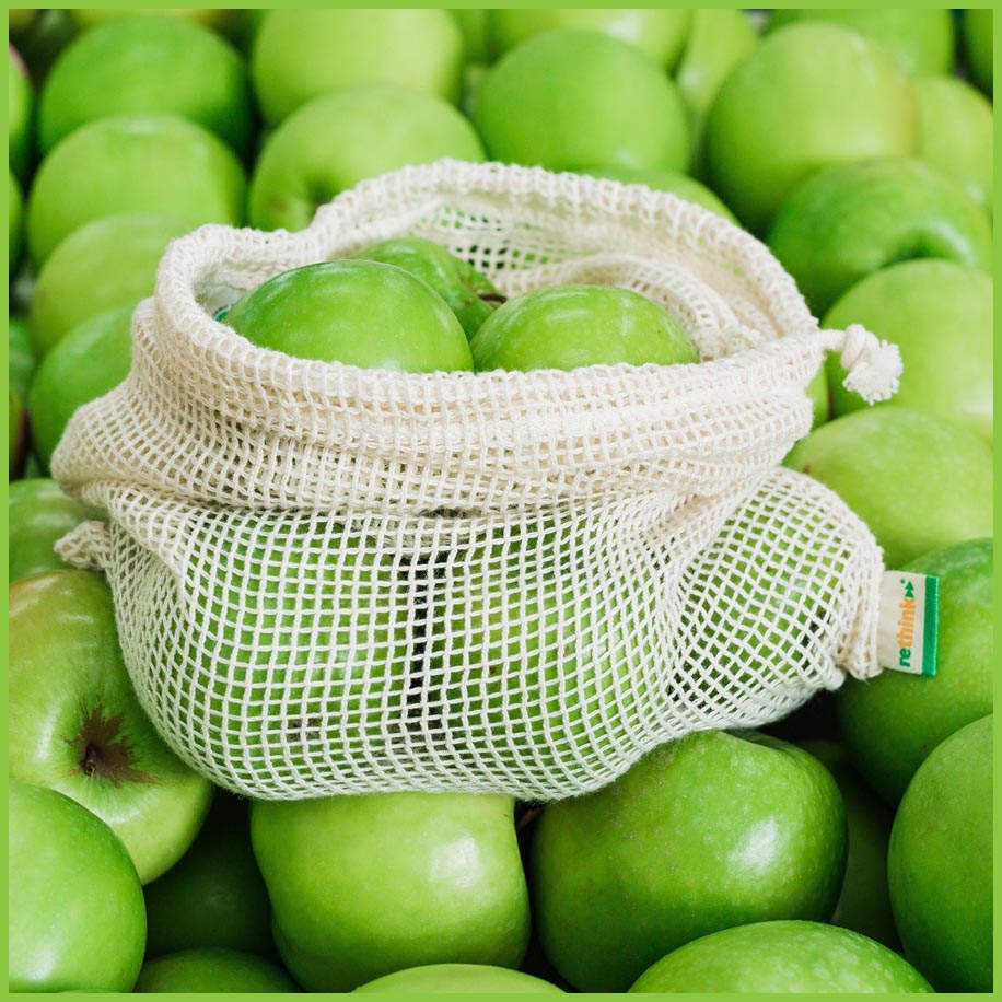 Large Reusable Produce Bags, ReThink, Organic Cotton