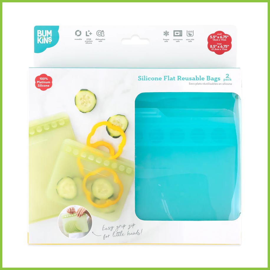 Reusable Silicone Freezer Bags - Zip-Lock Food Storage Bags | Bumkins