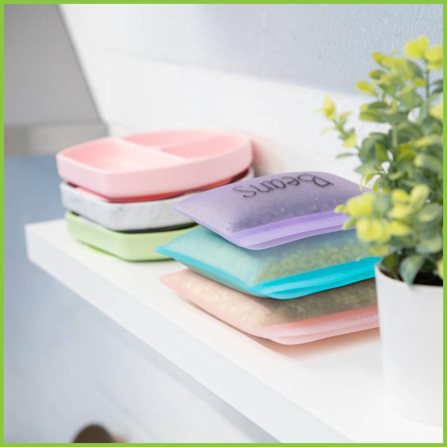 Reusable Silicone Freezer Bags - Zip-Lock Food Storage Bags | Bumkins