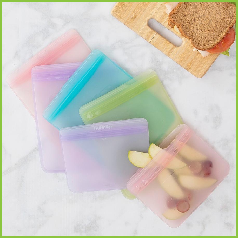 Reusable Silicone Freezer Bags - Zip-Lock Food Storage Bags | Bumkins
