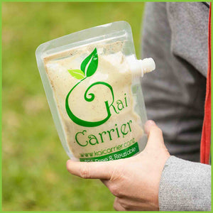 300ml Kai Carrier food pouch storing a smoothie.