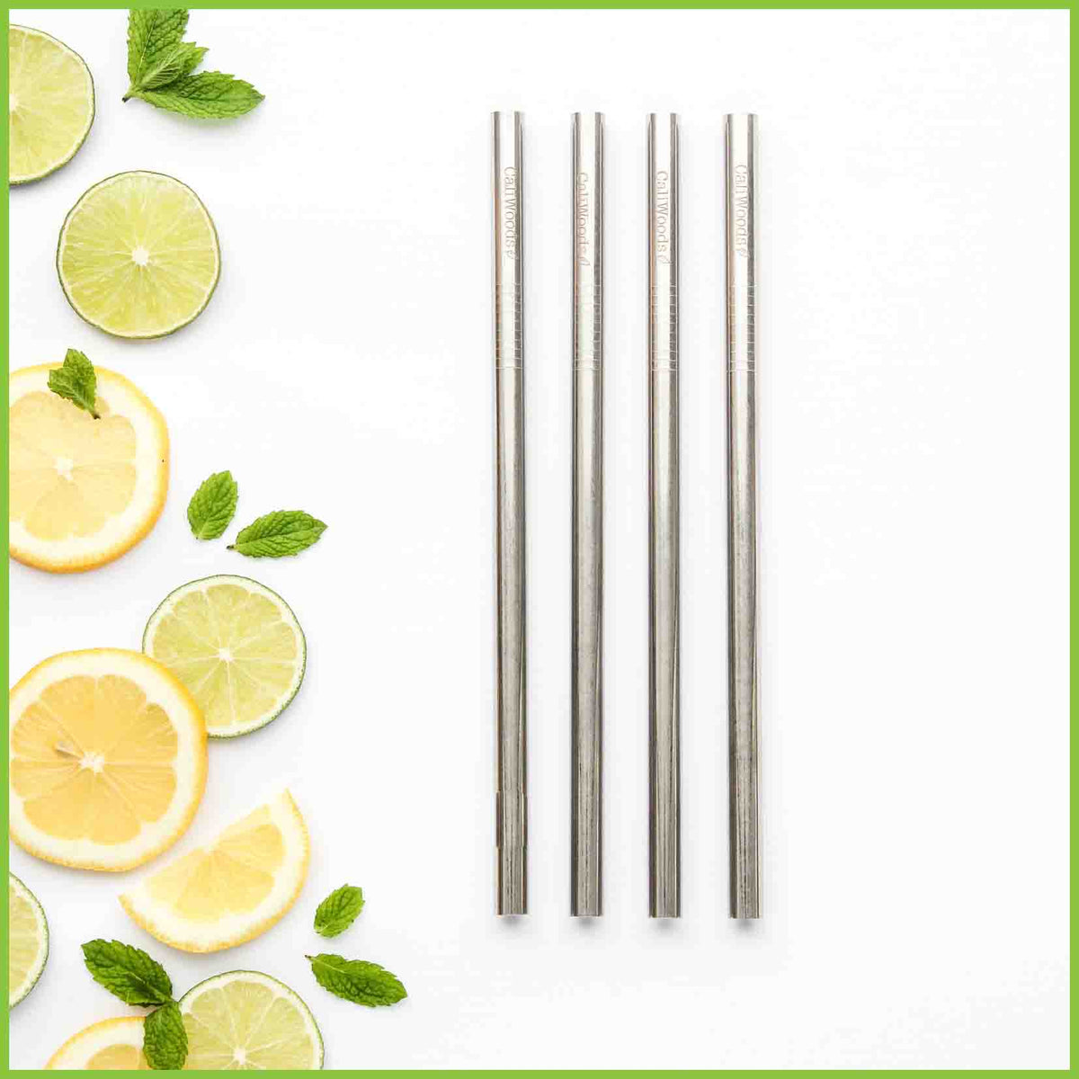 Four Caliwoods smoothie straws