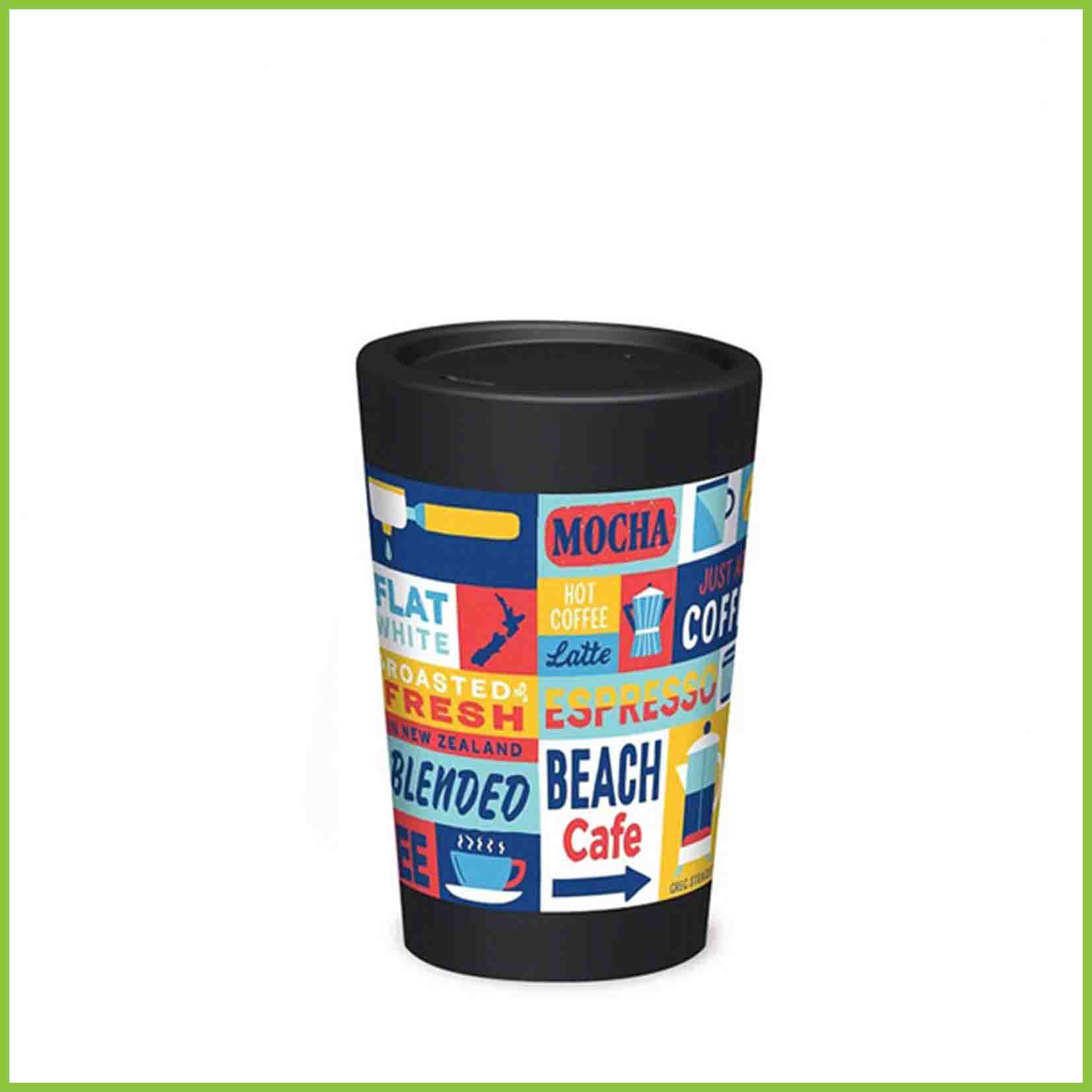 A lightweight reusable cup from CuppaCoffeeCup with a Straight Coffee design.