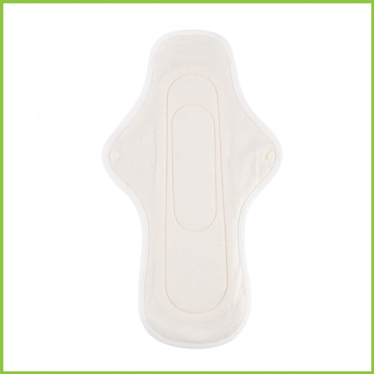 A large sized reusable cloth pad from Hannah showing the organic cotton layer.