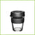 340ml reusable glass cup from Keepcup with a black lid and a black band.