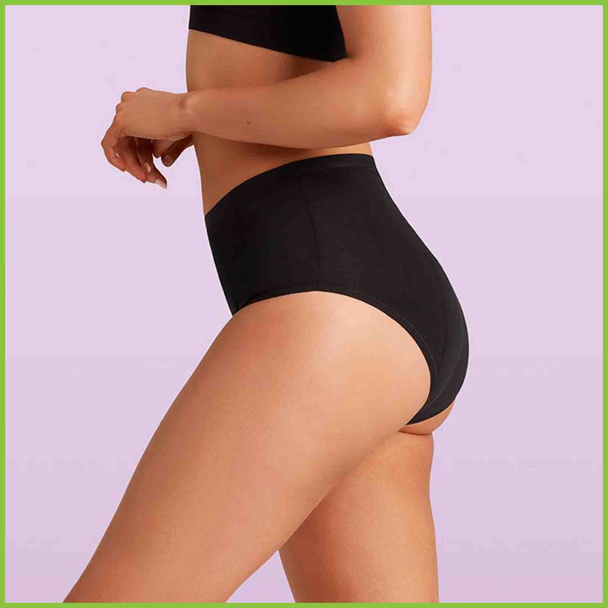 Love Luna period underwear in the full brief style being worn by a model.