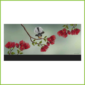 The full image of the Pohutukawa Fantail design for CuppaCoffeeCup by Janine Millington.