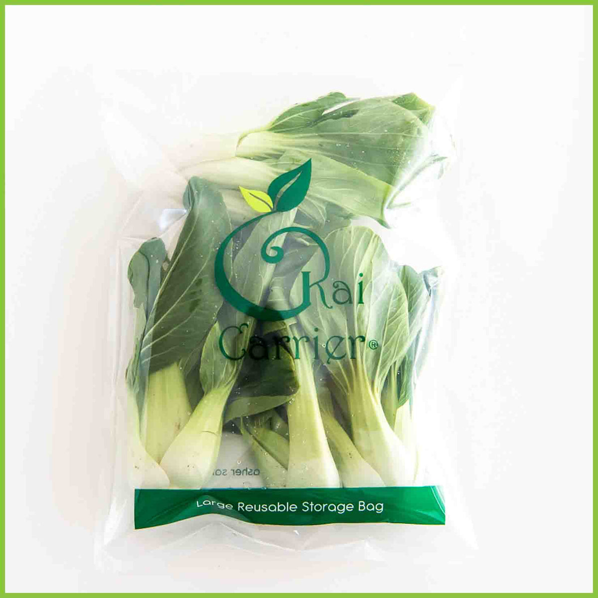 A large Kai Carrier Storage Bag holding salad leaves