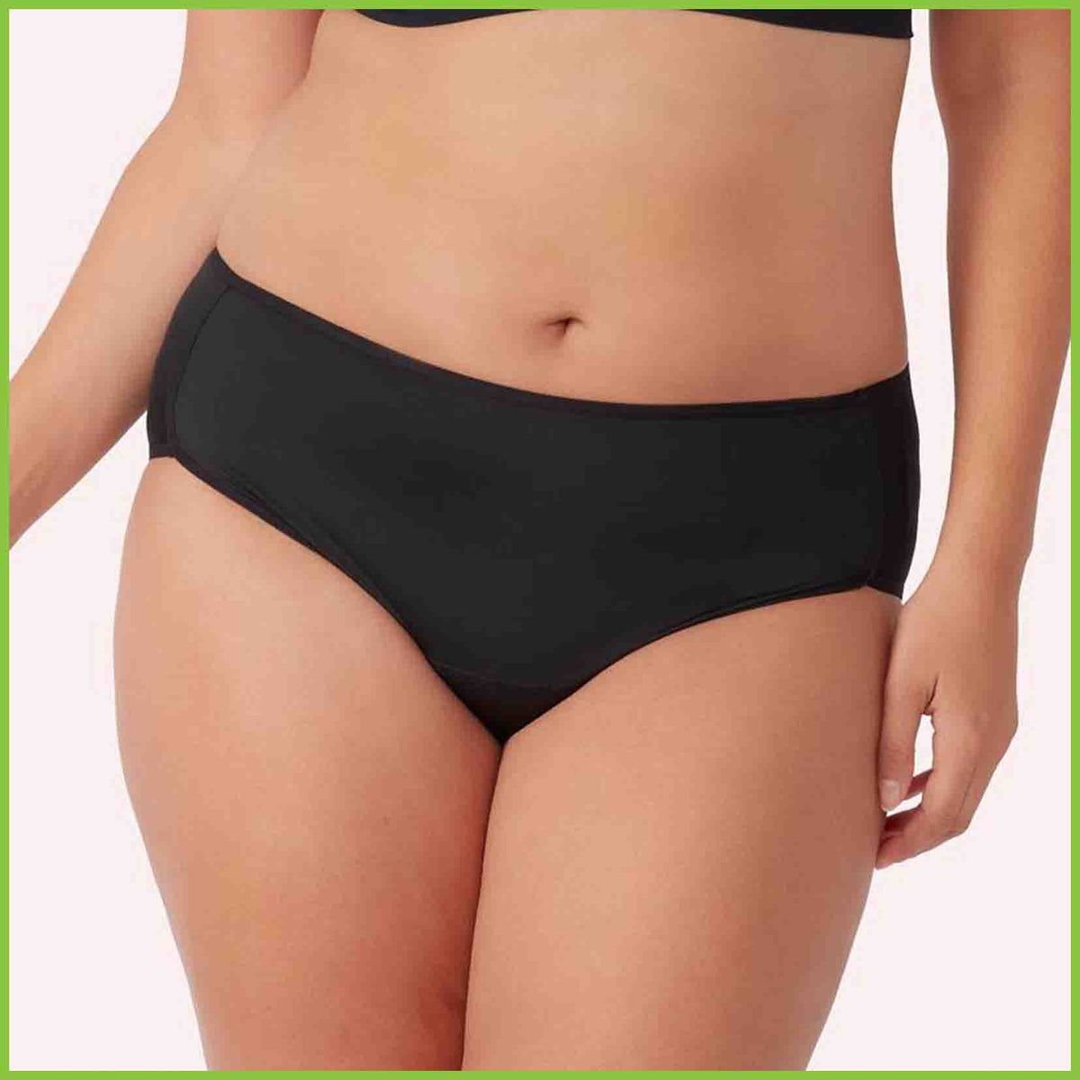 Love Luna period underwear in the midi style - model 2 - front view