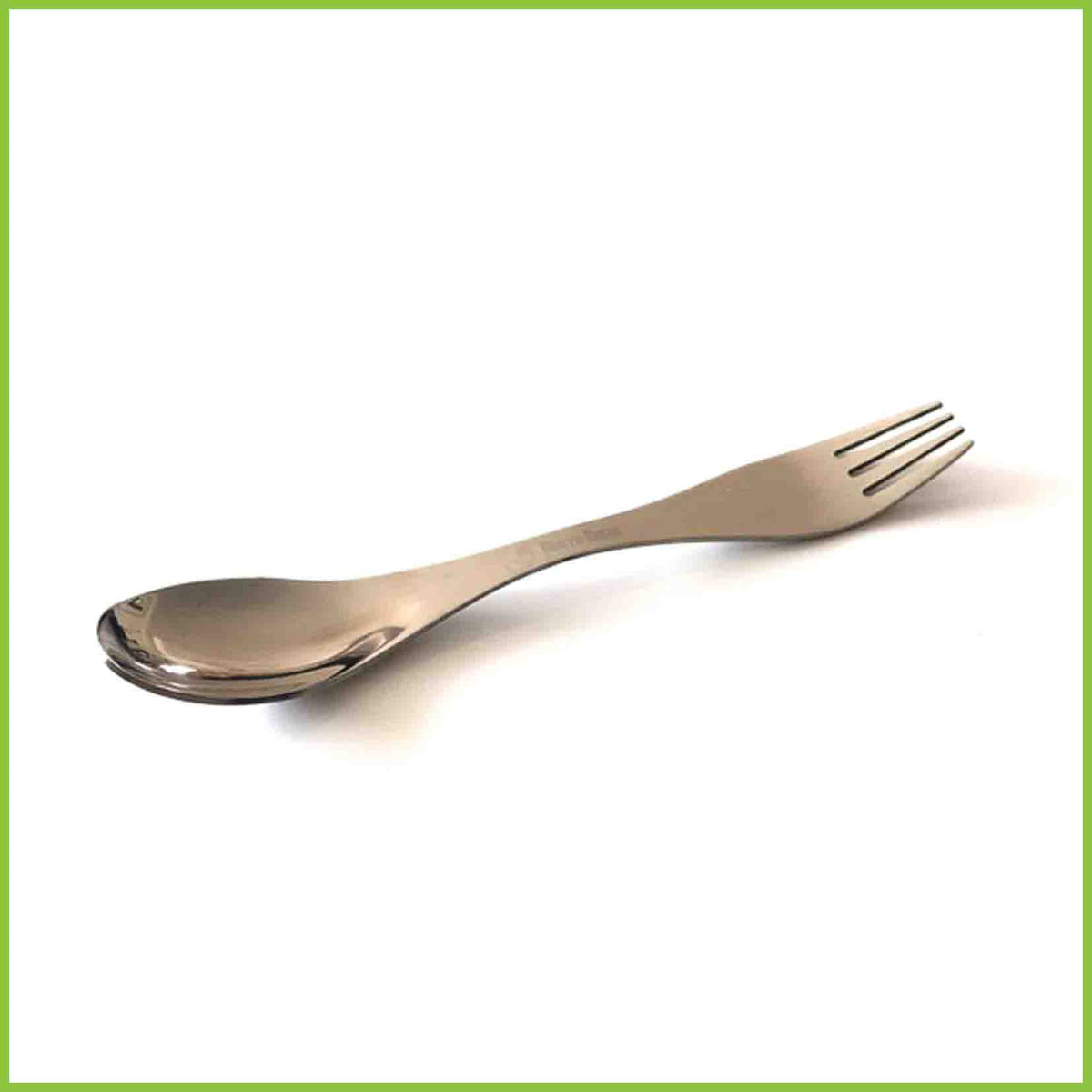 A stainless steel spork from Bento Ninja.